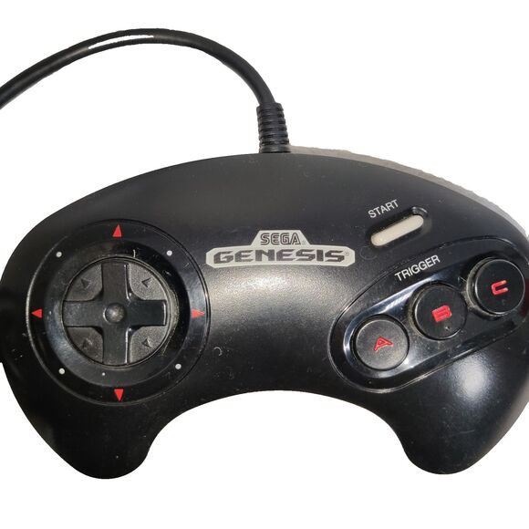 OEM Vintage Sega Genesis 1650 3-Button Controller Black untested 6ft Pre Owned - Picture 5 of 11